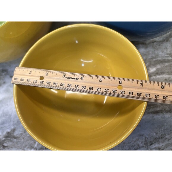 SCM Designs 3 PC SET COLORFUL STONEWARE NESTING BOWLS Oven Microwave Safe - Picture 2 of 7